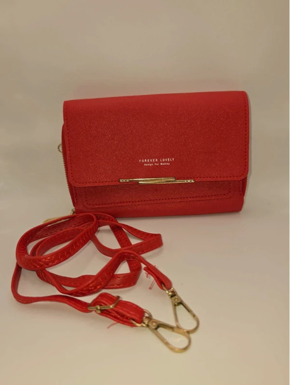 Forever Lovely Red Crossbody Phone Wallet Bag • "Design For Madley"